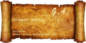 Gregor Anita névjegykártya